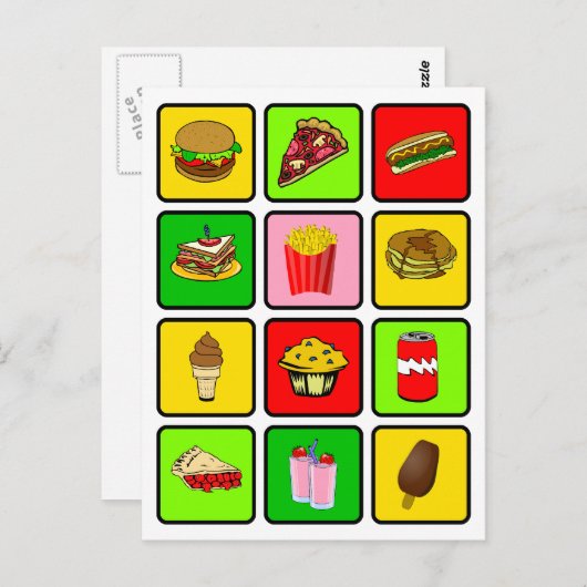 Carte postale de drogué d'aliments de préparation (Devant / Derrière)