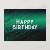 Carte Postale De élégantes salutations d'anniversaire vertes en  (Devant)