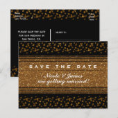 Carte postale de faire-part de Black Faux Brushed (Devant / Derrière)