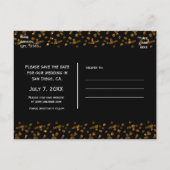 Carte postale de faire-part de Black Faux Brushed (Dos)