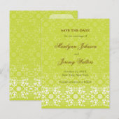 Carte postale de faire-part de Damask Swirls Lace  (Devant / Derrière)