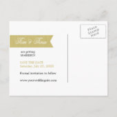 Carte postale de faire-part de date de mariage à c (Dos)