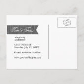 Carte postale de faire-part de date de mariage ave (Dos)
