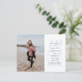 Carte postale de faire-part de date de mariage ave (Debout devant)