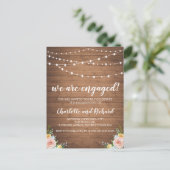 Carte postale de faire-part de fiançailles rustiqu (Debout devant)