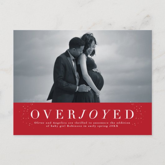 Carte postale de faire-part de grossesse fériée (Devant)