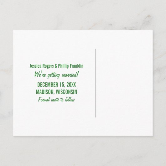 Carte postale de faire-part de mariage à angle mod (Dos)