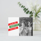 Carte postale de faire-part de mariage à angle mod (Debout devant)