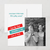 Carte postale de faire-part de mariage à angle mod (Devant / Derrière)