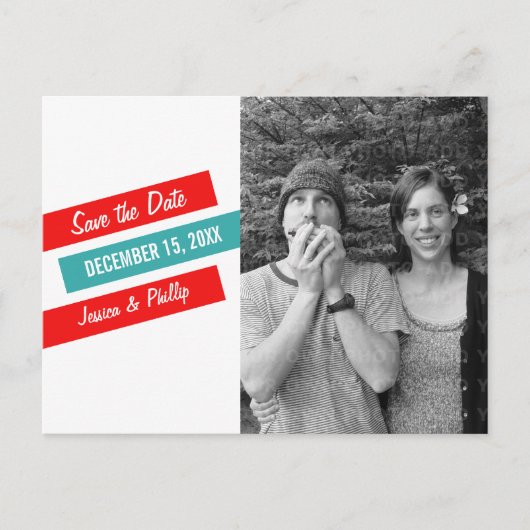 Carte postale de faire-part de mariage à angle mod (Devant)