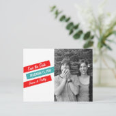 Carte postale de faire-part de mariage à angle mod (Debout devant)
