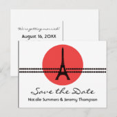 Carte postale de faire-part de mariage à points Mo (Devant / Derrière)