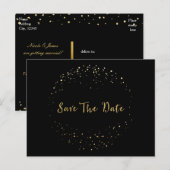 Carte postale de faire-part de mariage abstrait à (Devant / Derrière)