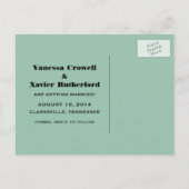 Carte postale de faire-part de mariage Art déco fa (Dos)