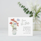 carte postale de faire-part de mariage avec un pot (Debout devant)