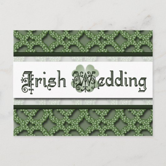 Carte postale de faire-part de mariage irlandais (Devant)
