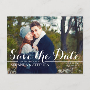 Carte postale de faire-part de mariage moderne ave