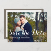 Carte postale de faire-part de mariage moderne ave (Devant / Derrière)