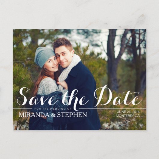 Carte postale de faire-part de mariage moderne ave (Devant)