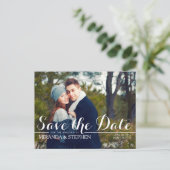 Carte postale de faire-part de mariage moderne ave (Debout devant)