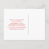 Carte postale de faire-part de mariage moderne rou (Dos)