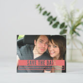 Carte postale de faire-part de mariage moderne rou (Debout devant)