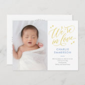 Carte postale de Faire-part de naissance de couleu (Devant / Derrière)