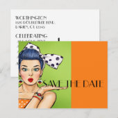 Carte postale de faire-part de Pop Art SAVE THE DA (Devant / Derrière)