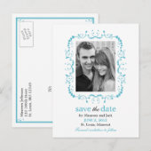 Carte postale de faire-part de Pretty Frame - Turq (Devant / Derrière)