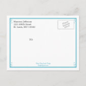 Carte postale de faire-part de Pretty Frame - Turq (Dos)