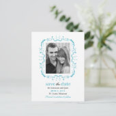 Carte postale de faire-part de Pretty Frame - Turq (Debout devant)