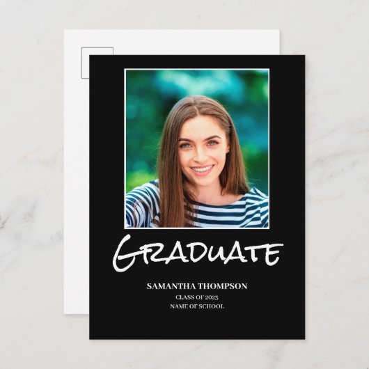 Carte postale de faire-part de remise de diplôme a (Devant / Derrière)