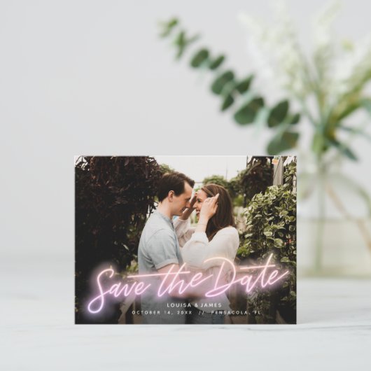 Carte postale de faire-part de sauvegarde de photo (Debout devant)