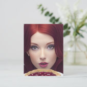 Carte postale de fantasy avec une déesse de la tar (Debout devant)