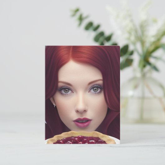 Carte postale de fantasy avec une déesse de la tar (Debout devant)