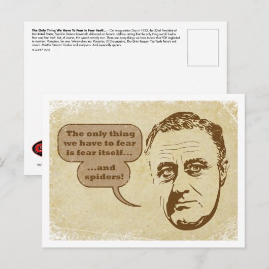 Carte postale de Fear & Spider (Devant / Derrière)