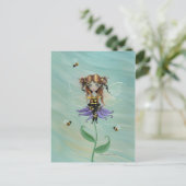 Carte postale de fée abeille à miel mignonne (Debout devant)