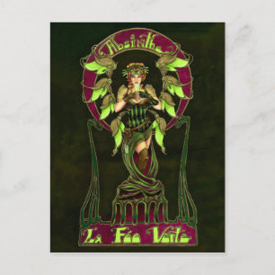 Carte postale de fée d'absinthe