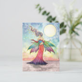 Carte postale de fée de fantaisie colorée (Debout devant)