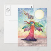 Carte postale de fée de fantaisie colorée (Devant / Derrière)