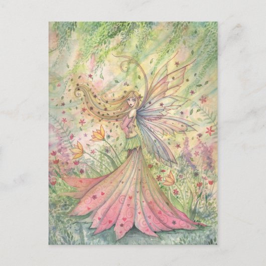 Carte postale de fée de fleur d'été (Devant)