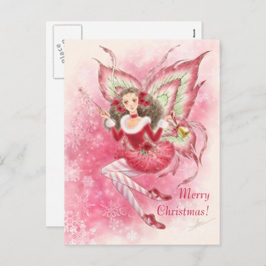 Carte postale de fée de Noël (Devant / Derrière)