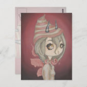 Carte postale de fée dragon rose (Devant / Derrière)