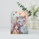 Carte postale de Fée et Chat en Mini-impression pa (Debout devant)