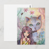 Carte postale de Fée et Chat en Mini-impression pa (Devant / Derrière)