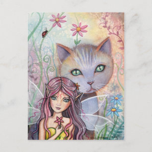 Carte postale de Fée et Chat en Mini-impression pa