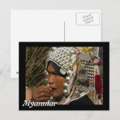 Carte postale de femme de Myanmar (Devant / Derrière)