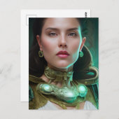 Carte postale de femme de science-fiction (Devant / Derrière)