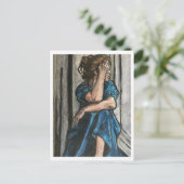 Carte postale de femme en bleu (Debout devant)