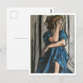 Carte postale de femme en bleu (Devant / Derrière)